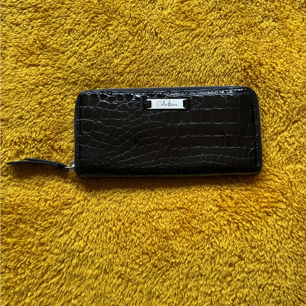Cole Haan Black Croc Embossed Wallet